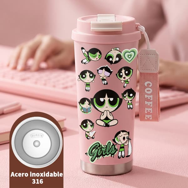 Kaffetermos 500ml Termisk Dyreprint Design Pink