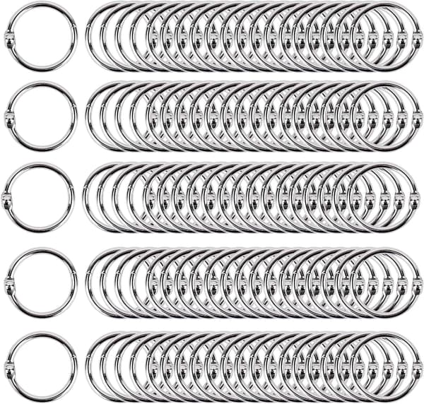 100 stk klippringer metall bokbinding Åpen sirkel DIY åpning