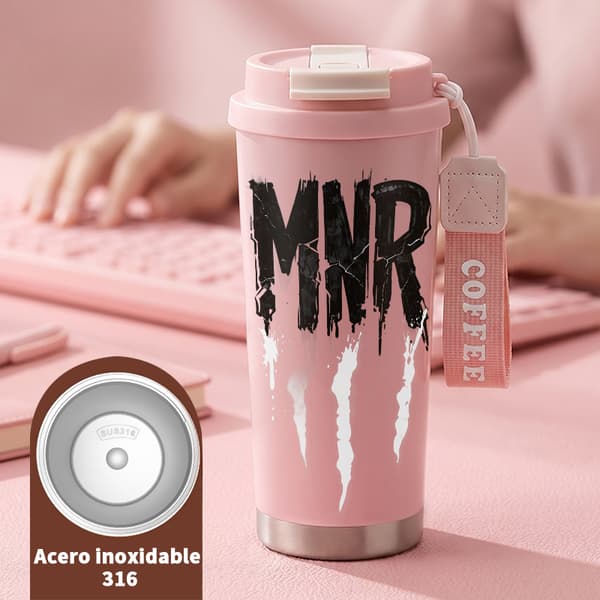 Termokaffekrus 500ml 316 Rustfrit Stål Anime Design Pink