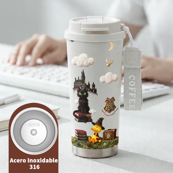 Termisk kaffekopp 500 ml for daglig bruk Dyredesign White