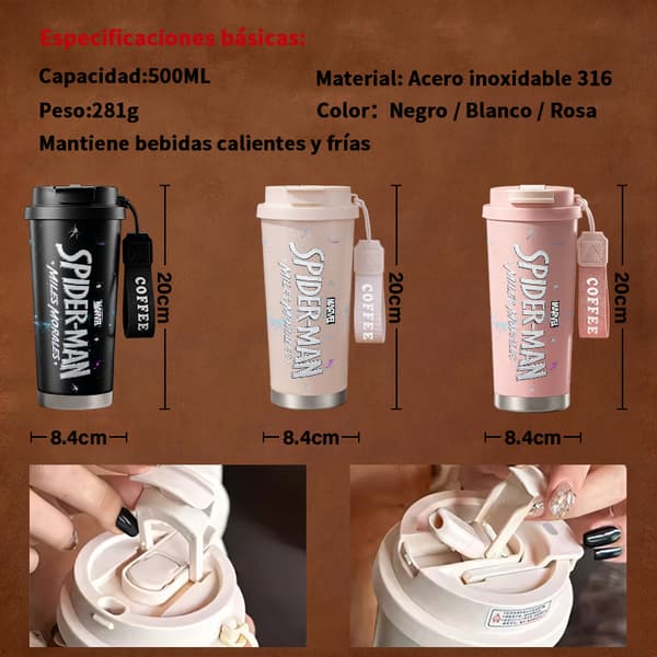 Kaffetermos 500ml Rustfritt Stål Juledesign Pink