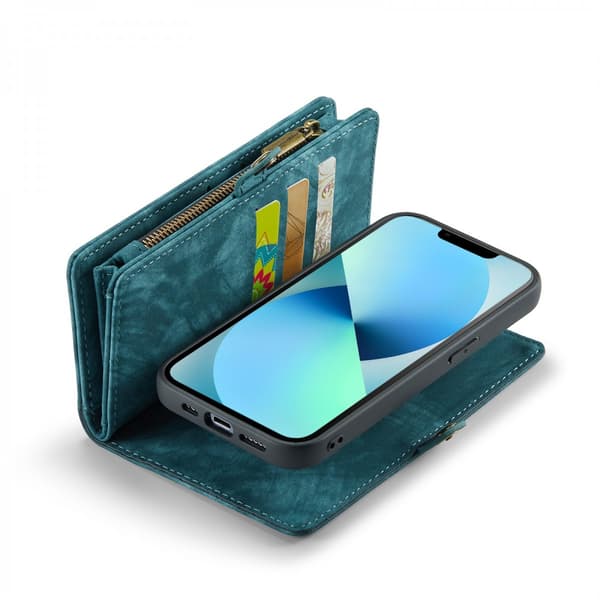 CaseMe Multi-Slot 2 i 1 Plånboksfodral iPhone 13 Blå,y