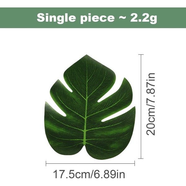 24pcs Boned Turtle Back Leaf Artificial Palm Leaf Hawaiian