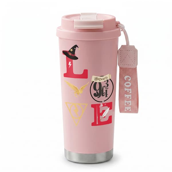 Termokopp 500 ml 316 rustfritt stål vintage design Pink