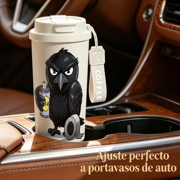 Termosmugg 500ml Rostfritt Stål Minimalistisk Design, Isolerad kaffemugg, läckagesäker resemugg med lock White