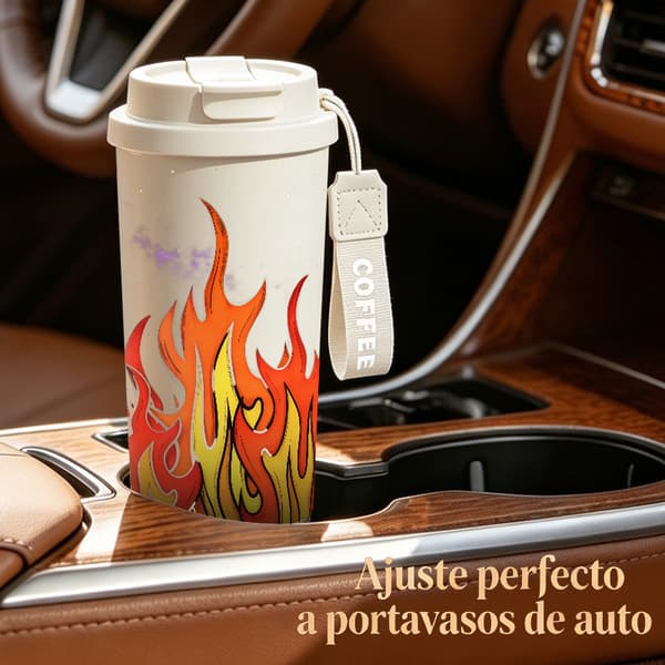 Kaffetermos 500ml Rustfritt Stål Dyredesign Black