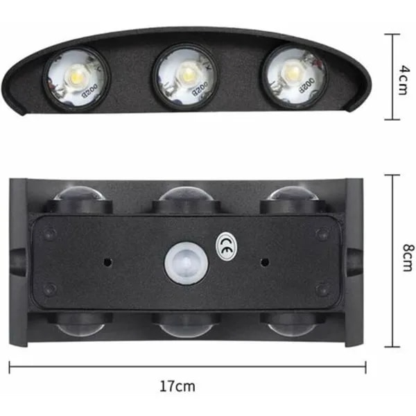 LED Indendørs Væglampe 6W Moderne Væglampe, IP65 Vandtæt Aluminium Udendørs Væglamper, til Stue Soveværelse Hall Trappe
