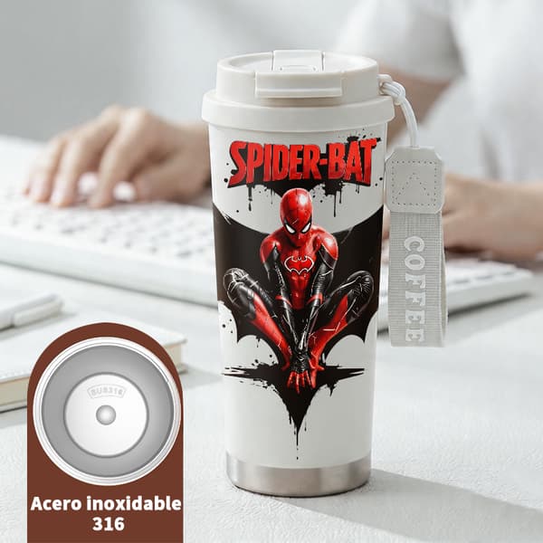 Bärbar Kaffetermos 500ml Läckagesäker Militär Design White