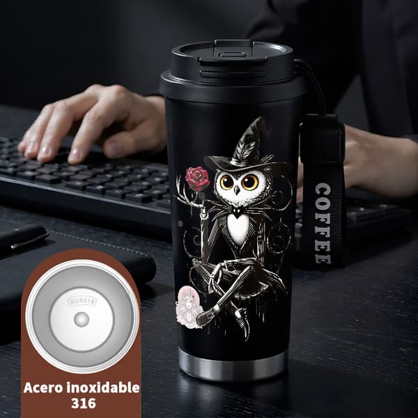 Kaffetermos 500ml 316 Rustfritt Stål Militær Design Black