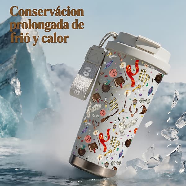 Kaffetermokande 500ml Rustfrit Stål Tegneserie Design Pink
