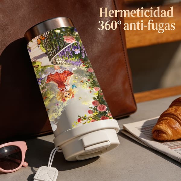 Termokaffekrus 500 ml 316 Rustfrit Stål Farverigt Design Black