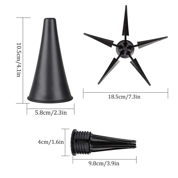 Klarinet Portable Stativ Sort Rør Fem Fods Foldbar Base Hvile