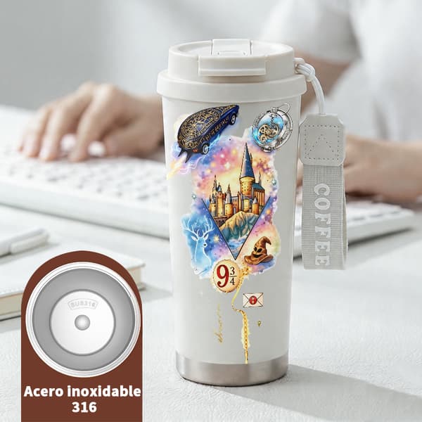 Kaffetermos 500ml 316 Rustfritt Stål Anime Design White