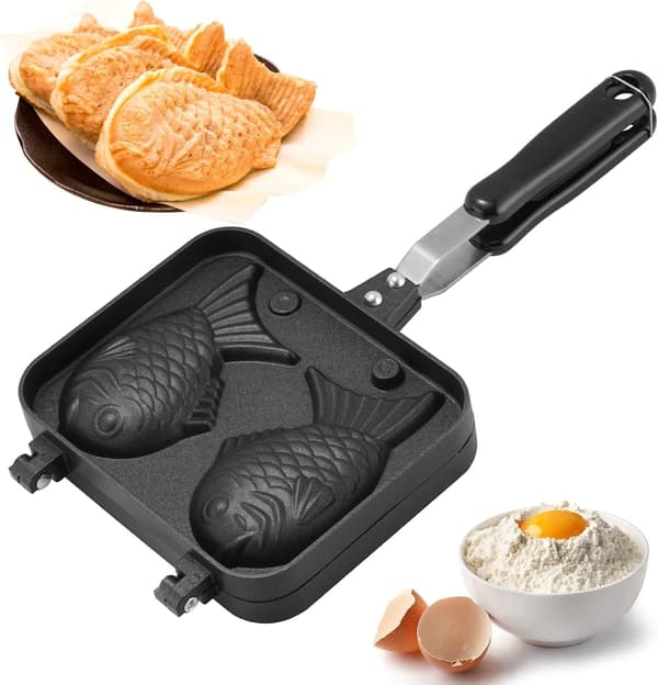1 stk svart snapper vaffelform poppende egg bakepanne blekksprut