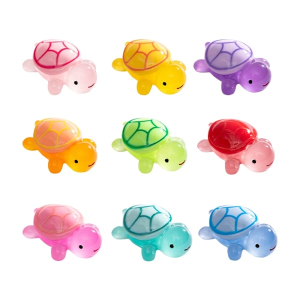 Lysende skildpadde mikro landskab kreative DIY dekorationstilbehør skildpadde mini harpiks små ornamenter blue