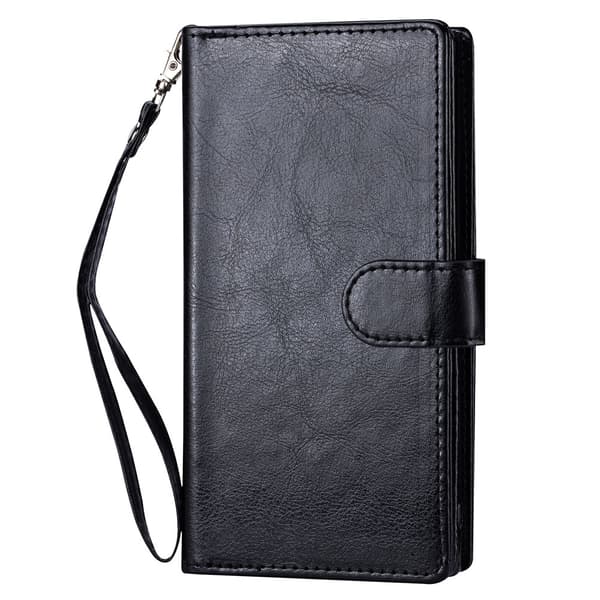 iPhone 12 - Praktisk Robust 9-Korts Pung Etui Sort,y