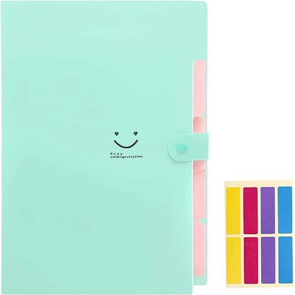 Smiley Green, A4-mappe med flere rom, 32,5*24cm, vanntett, A