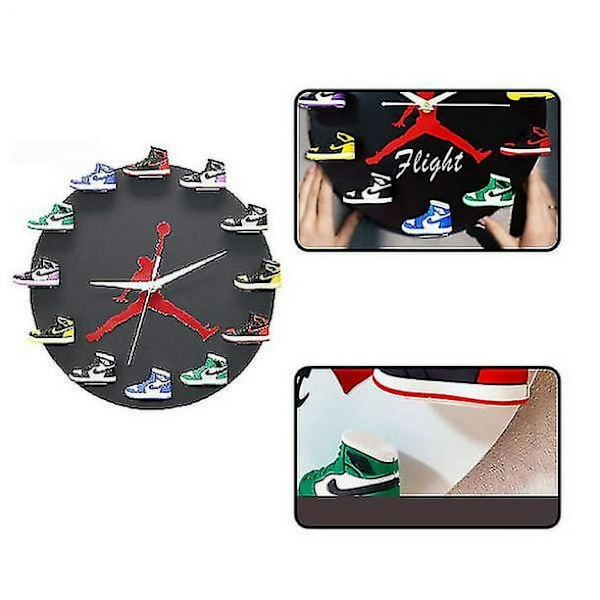 3D Basketball Sportsko Wall Clock Kreativ Ur til Jorden Fans