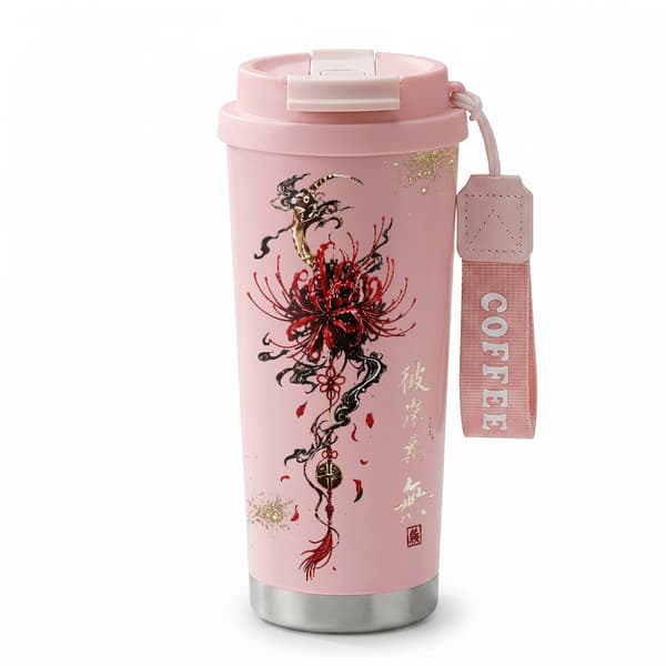 Kaffetermos 500ml 316 Rustfritt Stål Vintage Design Pink