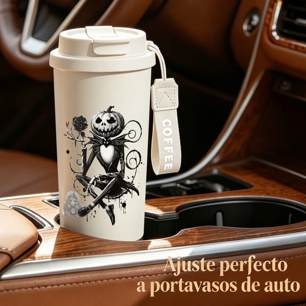 Termokopp 500ml Rustfritt Stål Festlig Design Black