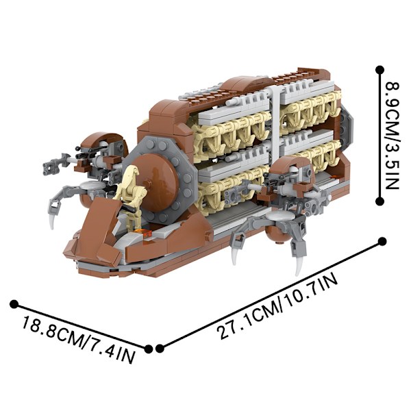 Rymdkrigsskepp Droid Platoon Attack-craft Byggklossar Leksaker För Barn Rymdslagsdroid Transporter Tegel
