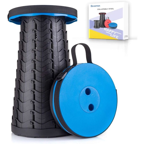 Päivitetty kokoontaitettava jakkara, kantavuus 181 kg, kannettava kokoontaitettava jakkara retkeilyyn, kalastukseen, patikointiin, grillaukseen blue