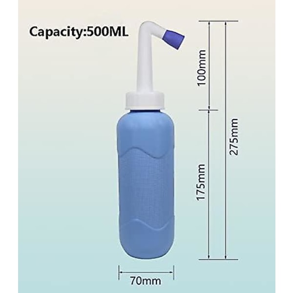 Bärbar bidé - Resebidéflaska för personlig hygien - Handhållen enhet - Luftfri bidéspruta - Flaska med torkare - 500 ml