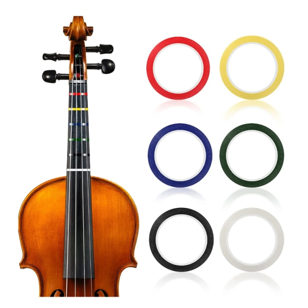6 stycken violinpitch-klistermärken Flerfärgade tejpgreppsklistermärken
