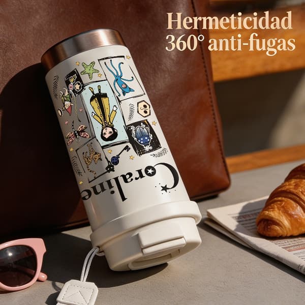 Kaffetermos 500ml Rustfritt Stål Festlig Design Pink