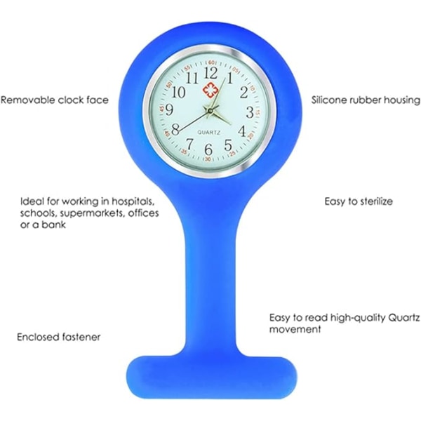 2 stk Sykepleierklokke Brosje, Sykepleierklokke Silikon Brosje med Nål for