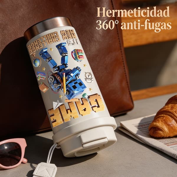 Termisk kaffekopp 500ml rustfritt stål trendy design Pink
