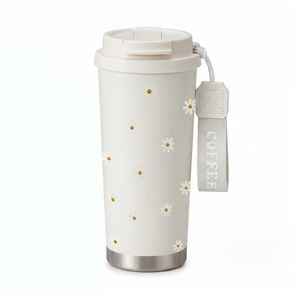 Kaffetermos 500ml 316 Rustfritt Stål Retro Design White