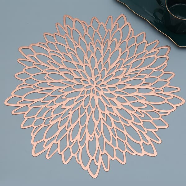 3-delt Plassmatte, Bronse Plassmatte, Roségull Rund Plassmatte