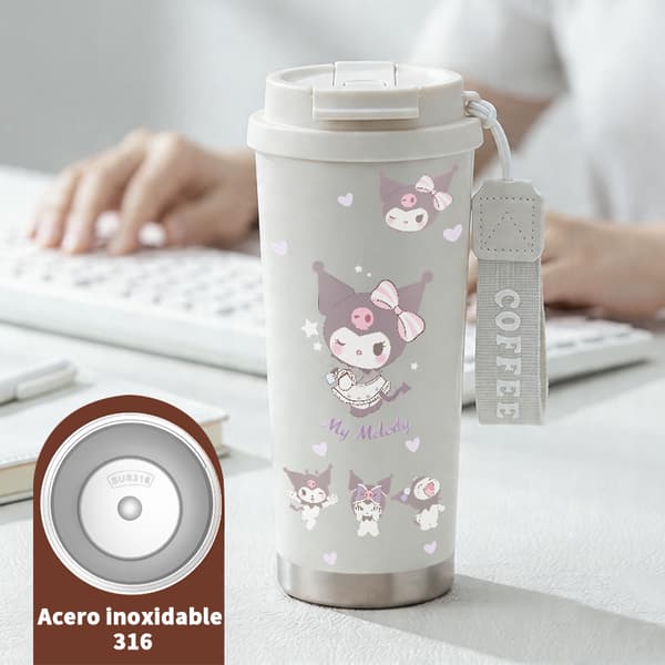 Termosmugg 500ml Rostfritt Stål Festlig Design White