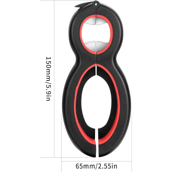 1 Stk. Rustfrit Stål Dåseåbner Kapper Kreativ 6 i 1 Gourd