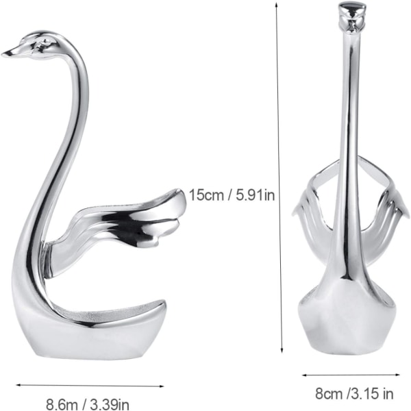 1 swan shaped tableware set holder, stainless steel fork and