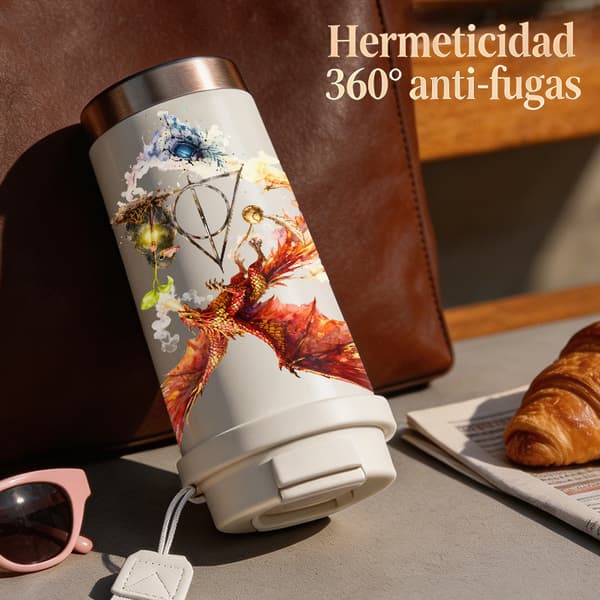 Termisk kaffekopp 500ml rustfritt stål med dyreprintdesign Black