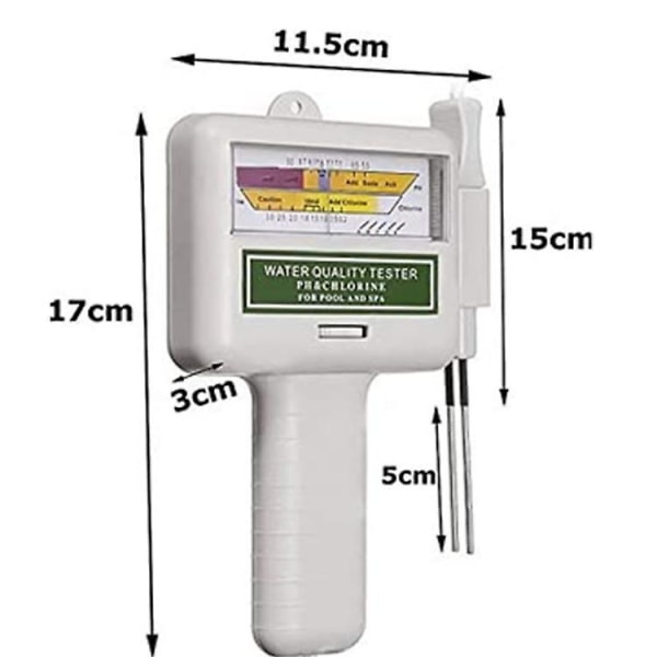 Kannettava kloori 2 in 1 pH & Cl2 klooritaso vedenlaadun analysaattori，17X11.5X3cm