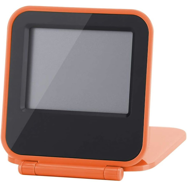 1 Styck Orange Mini Flip Reseförpackad Elektronisk Klocktermometer