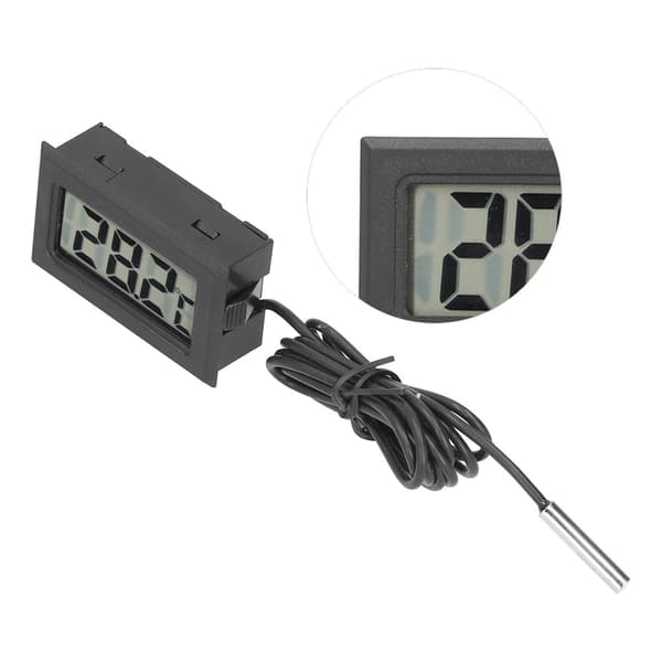 Digitalt termometer med ekstern probe, LCD-display, til præcis temperaturovervågning i akvarier