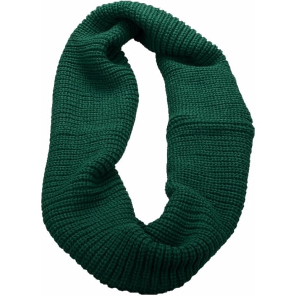 Kvinnors tjocka ribbstickade vinterscarf, oändlig cirkulär slinga