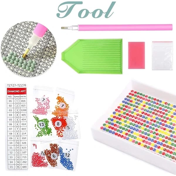 (1) 2 stk DIY Diamantmaleri Jule Kit, 5D Jule Embr,A