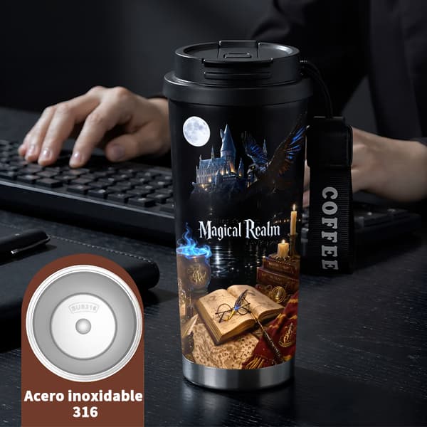 Kaffetermos 500ml 316 Rustfritt Stål Anime Design Black