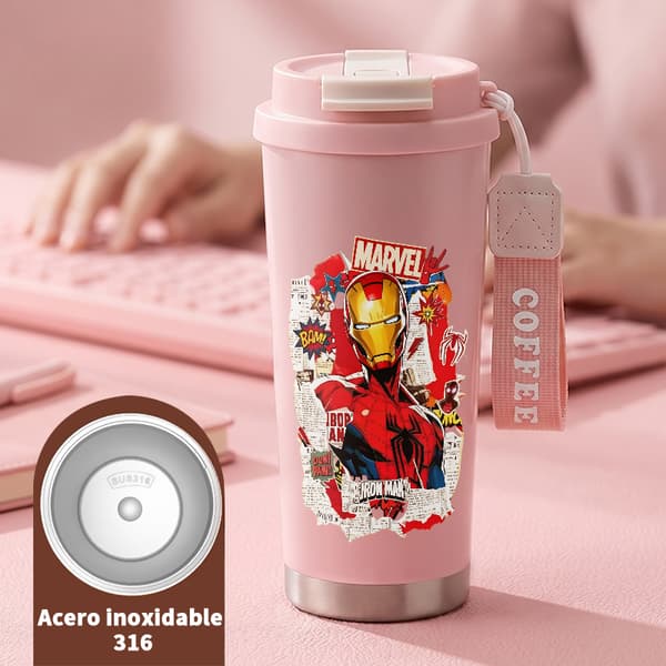 Kaffetermos 500ml Rustfritt Stål Juledesign Pink