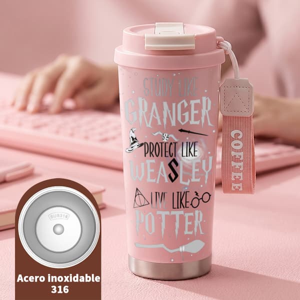 Termokaffekrus 500ml 316 Rustfrit Stål Moderne Design Pink