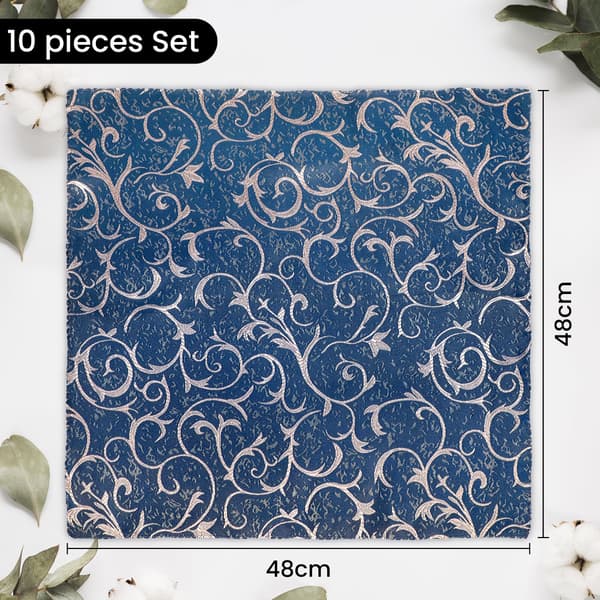 10 stk. blomstrede satin servietter, genanvendelige til fester, middage og bryllupper