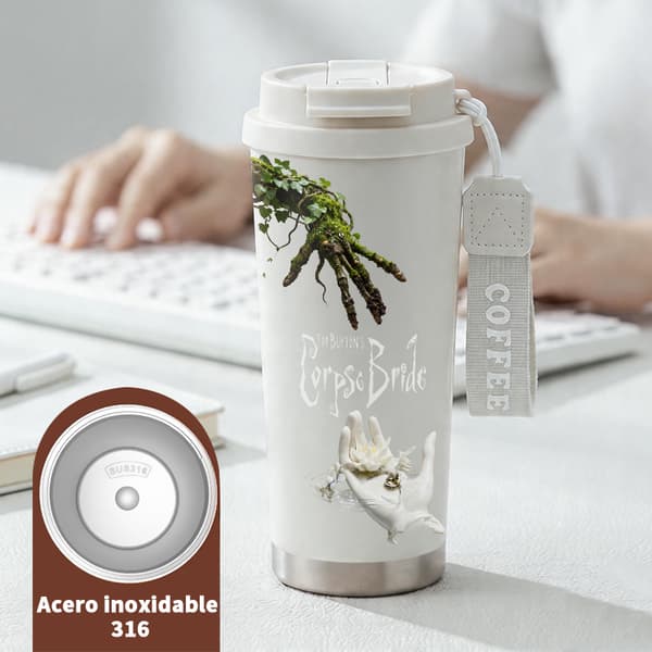 Kaffetermos 500ml Rustfritt Stål Dyredesign White
