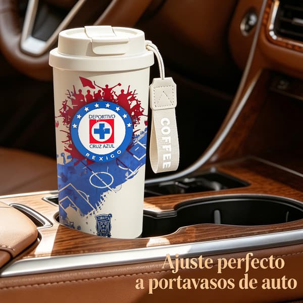 Kaffetermos 500ml Rustfritt Stål Grafisk Design Black