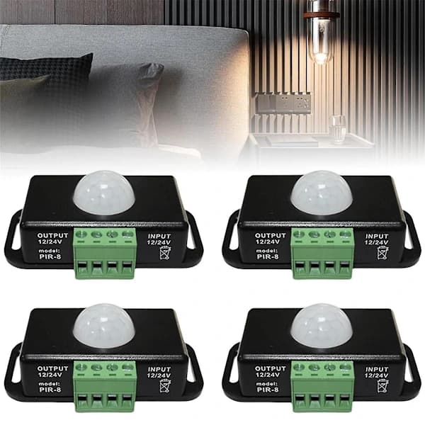 Led Bevægelsessensor 12v/24v Dc, Bevægelsessensor Krop Infrarød Bevægelse Pir Sensor Kontakt Automatisk Trådløs,A