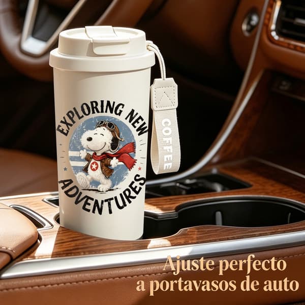 Termoskaffemugg 500ml Rostfritt Stål Konstnärlig Design, Isolerad kaffemugg, läckagesäker resemugg med lock Black
